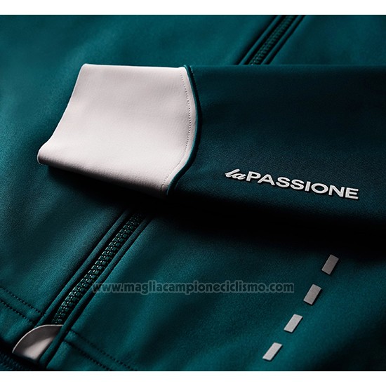 2019 Abbigliamento Ciclismo La Passione Verde Bianco Manica Lunga e Salopette